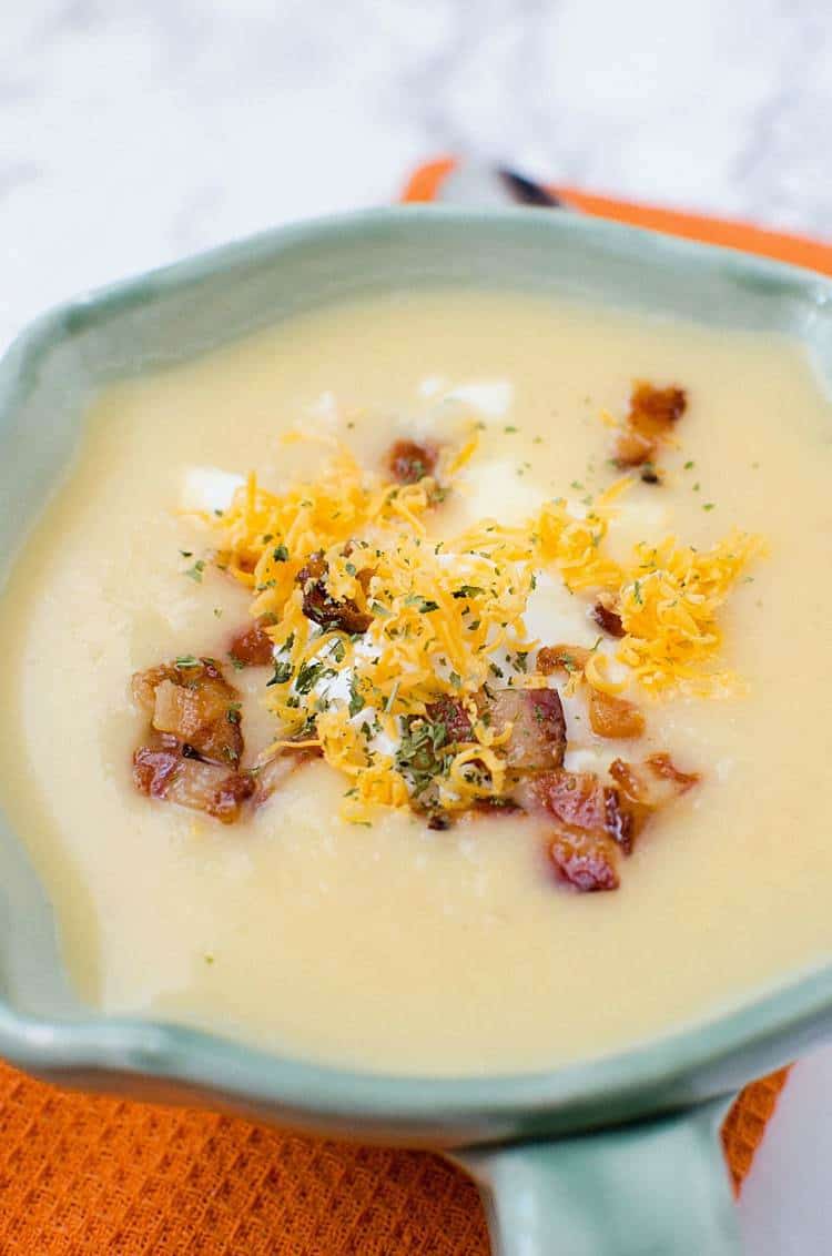 Crock Pot Loaded Baked Potato Soup Recipe - Midlife Healthy Living