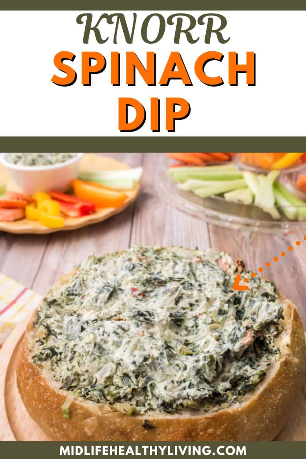 Pinterest image for Spinach dip.