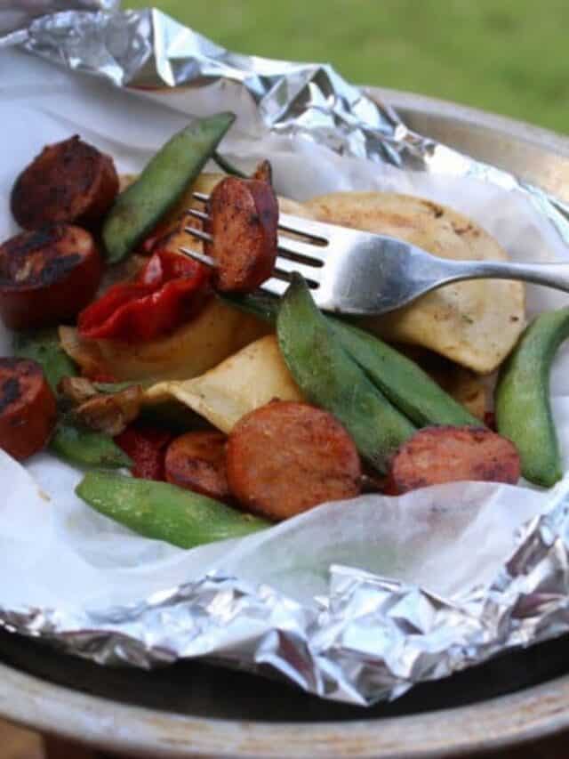 Sausage Pierogie Campfire Foil Packets Story - Midlife Healthy Living