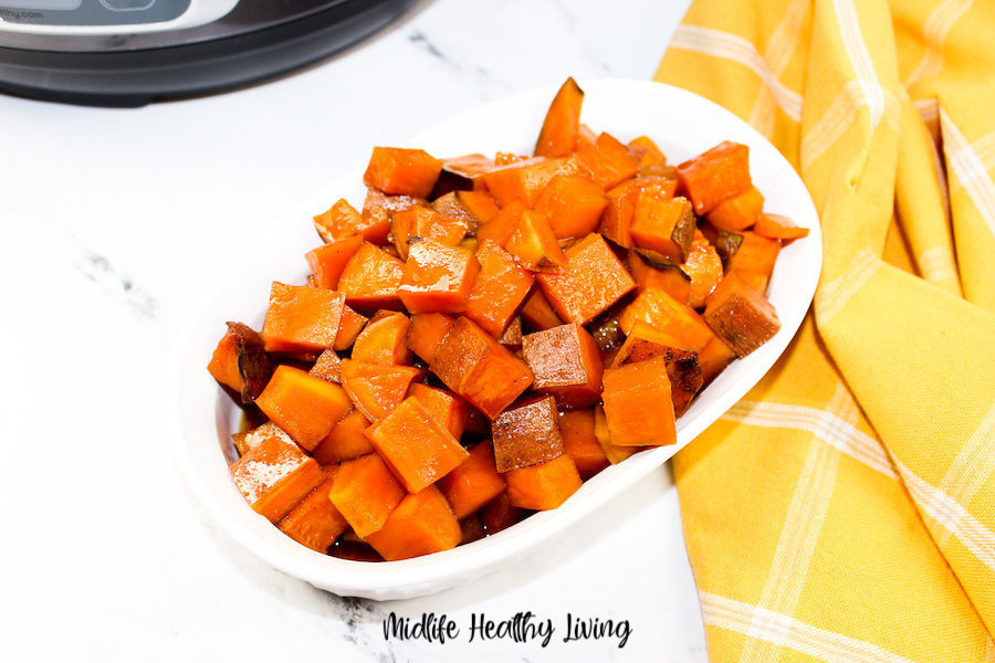 A look at the finished weight watchers sweet potatoes.