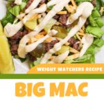 Pinterest image for big mac salad bowl.