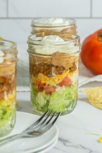 Taco salad in a jar.