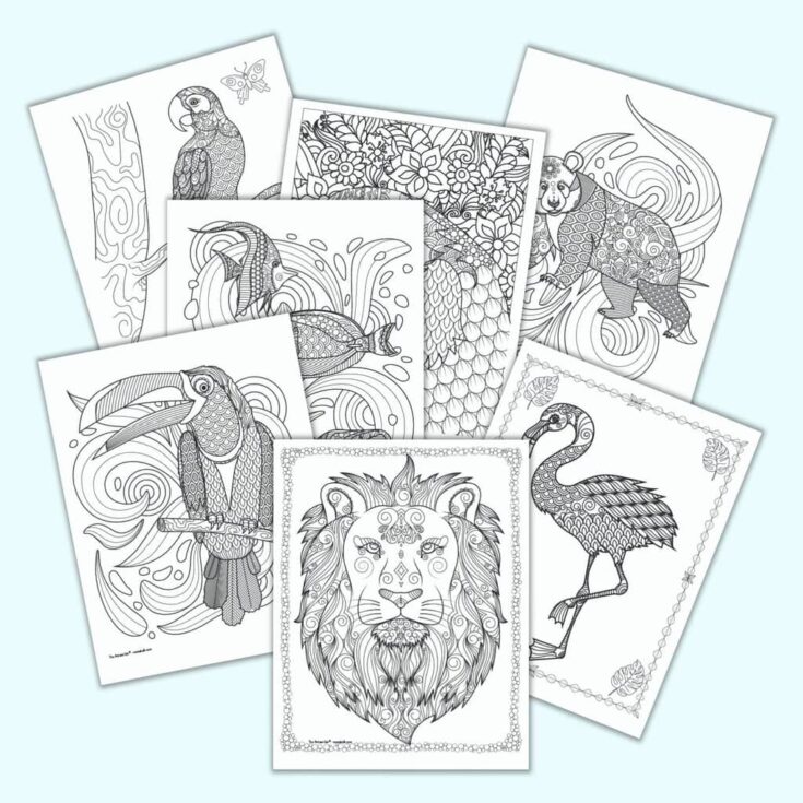 Image for 21 Free Animal Coloring Pages for Adults