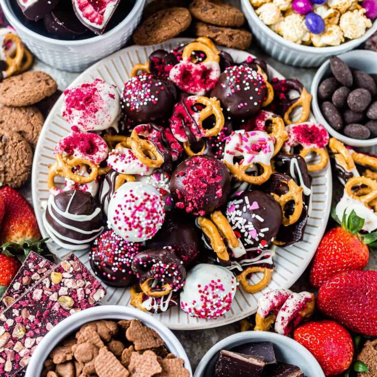 valentines day dessert board
