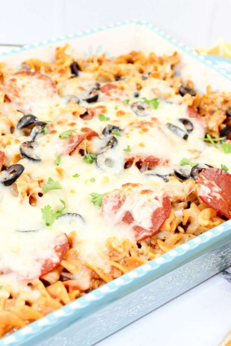 Weight Watchers pizza casserole.