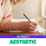 Pinterest image that says aesthetic coloring pages for adults.