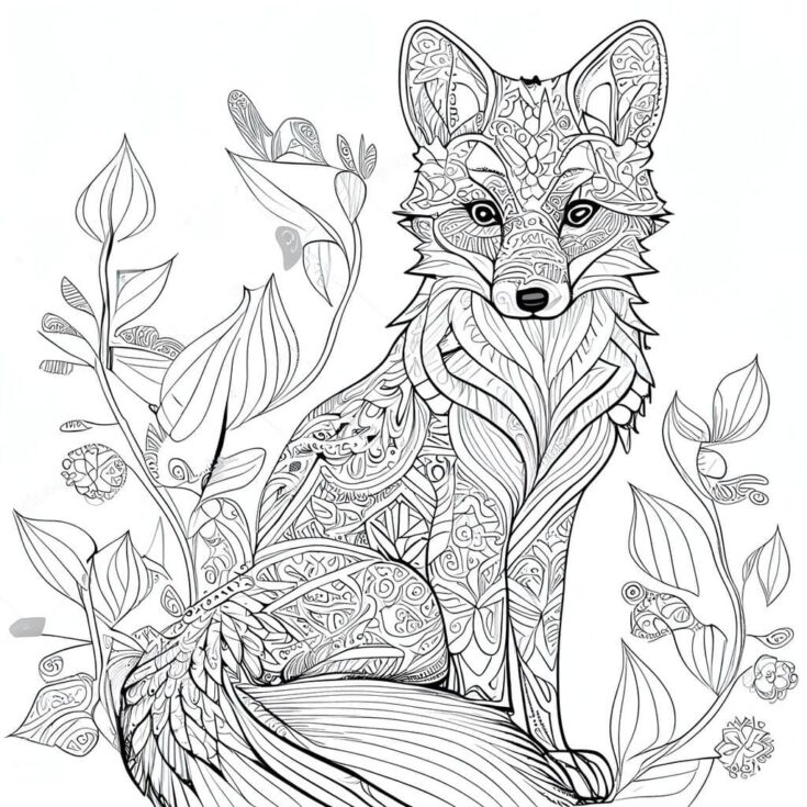 Image for 12 Pack Stress Relief Coloring Pages Cute Fox Digital Print - Etsy