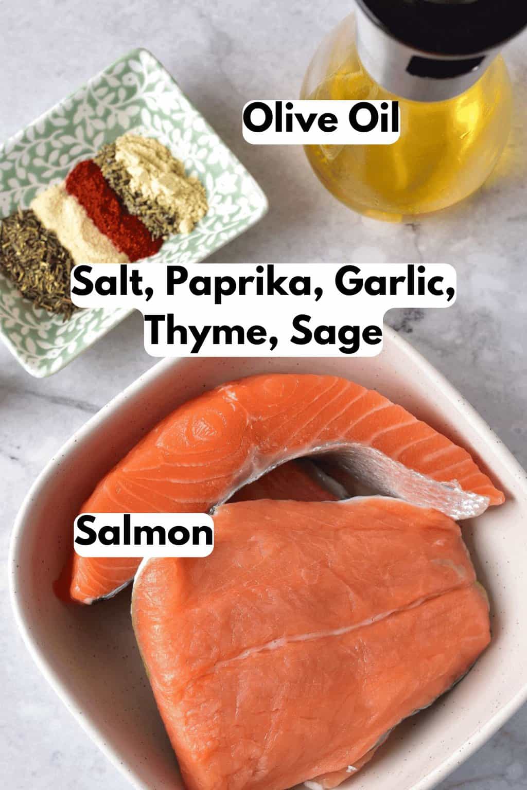 Ingredients needed to make Air Fryer Salmon Bites