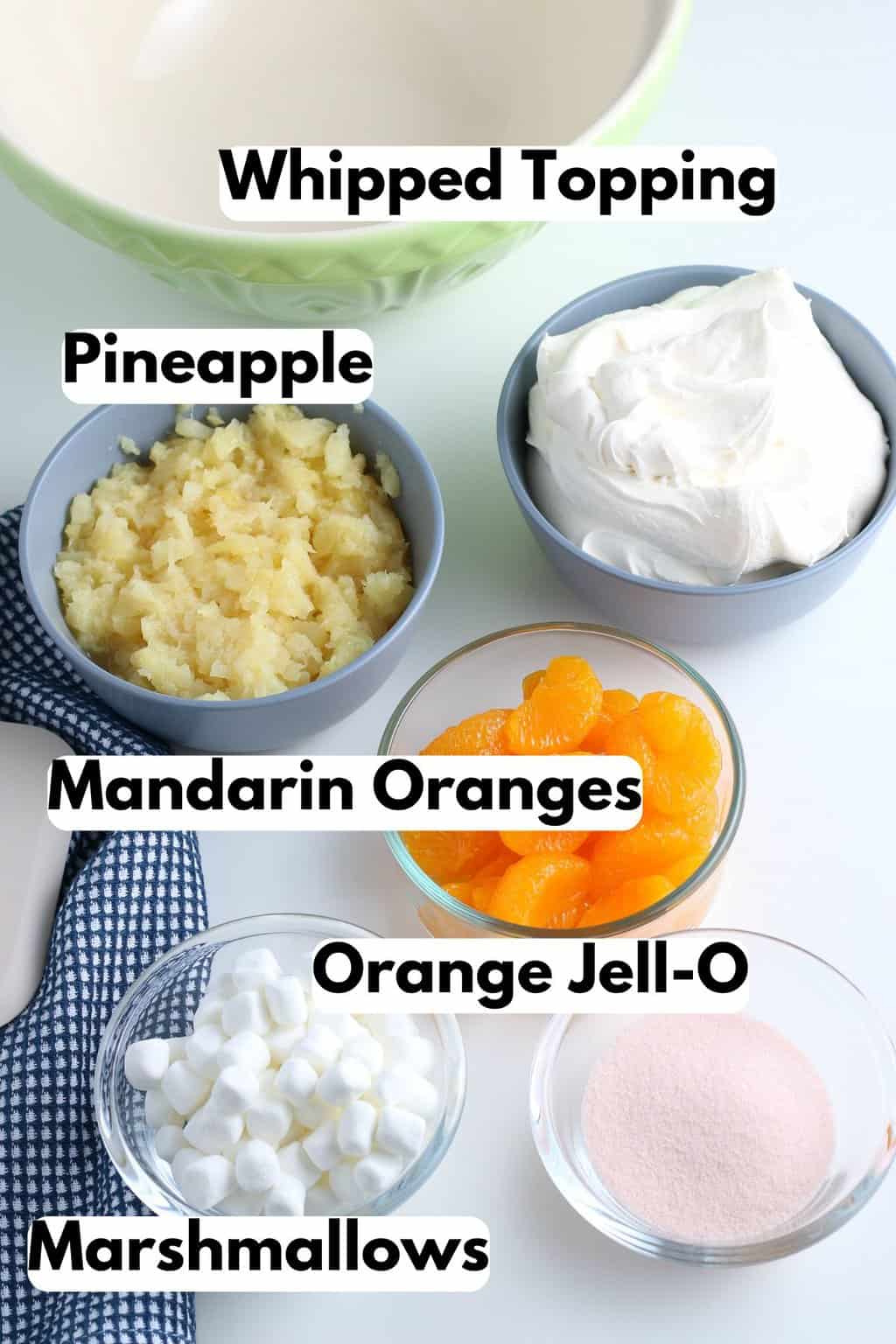 Ingredients needed for weight watchers orange fluff.