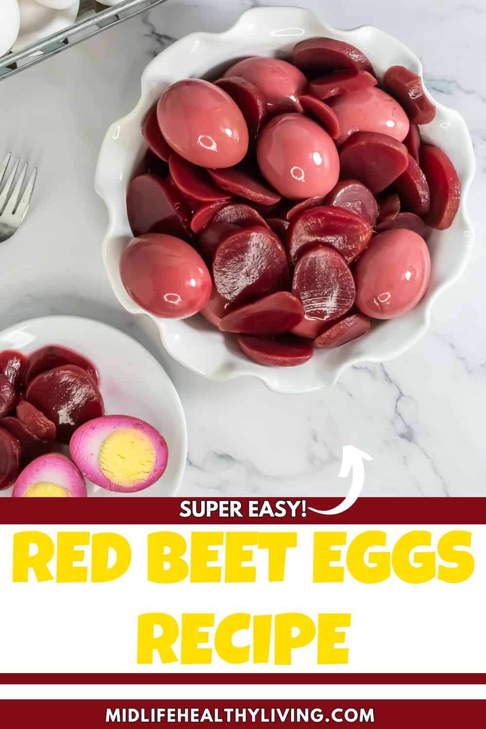 Pinterest image that says Red Beet Eggs recipe.