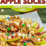 Pinterest image for this caramel apple slices recipe.