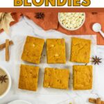 Pinterest image for pumpkin blondies.