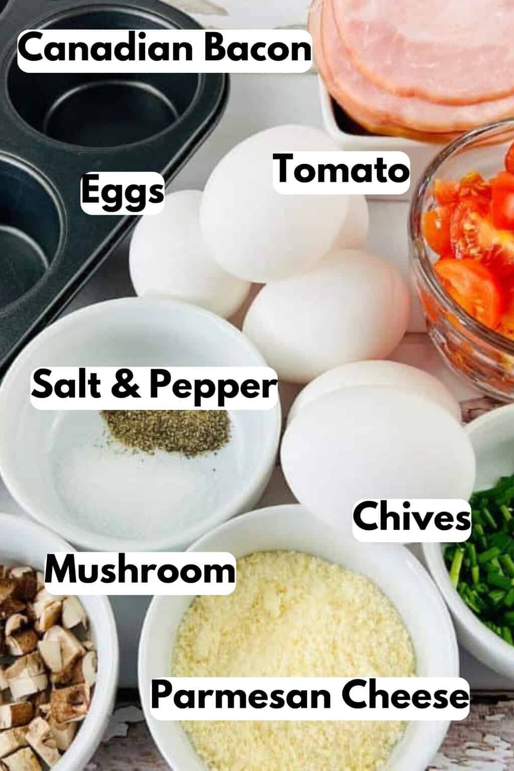 Ingredients needed for veggie muffins