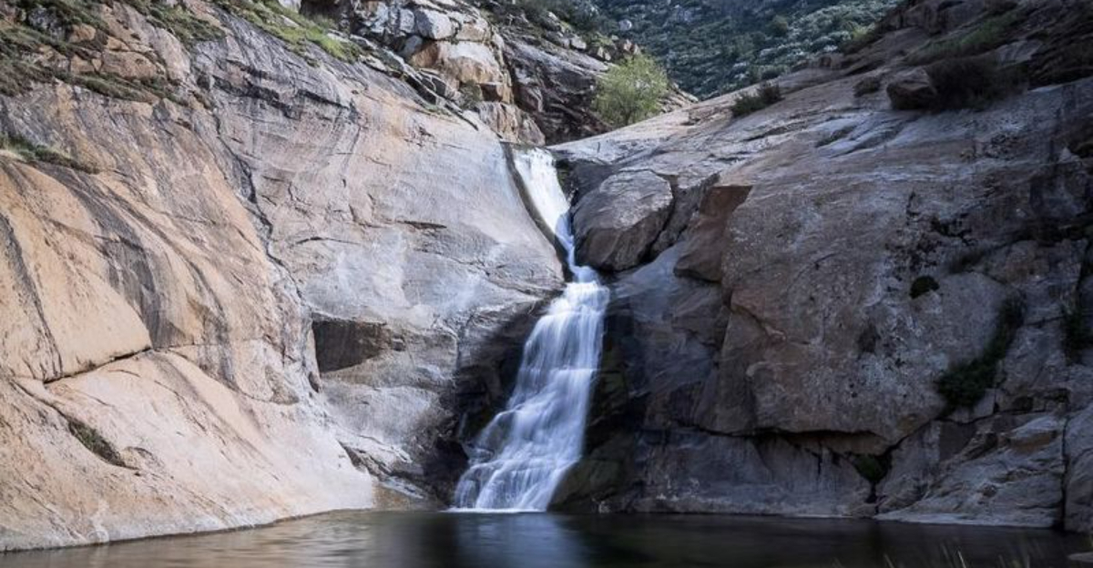 A Secret Triple Waterfall With A Natural Slip ‘N Slide Appears In A Desert Canyon With Spring Rains In California