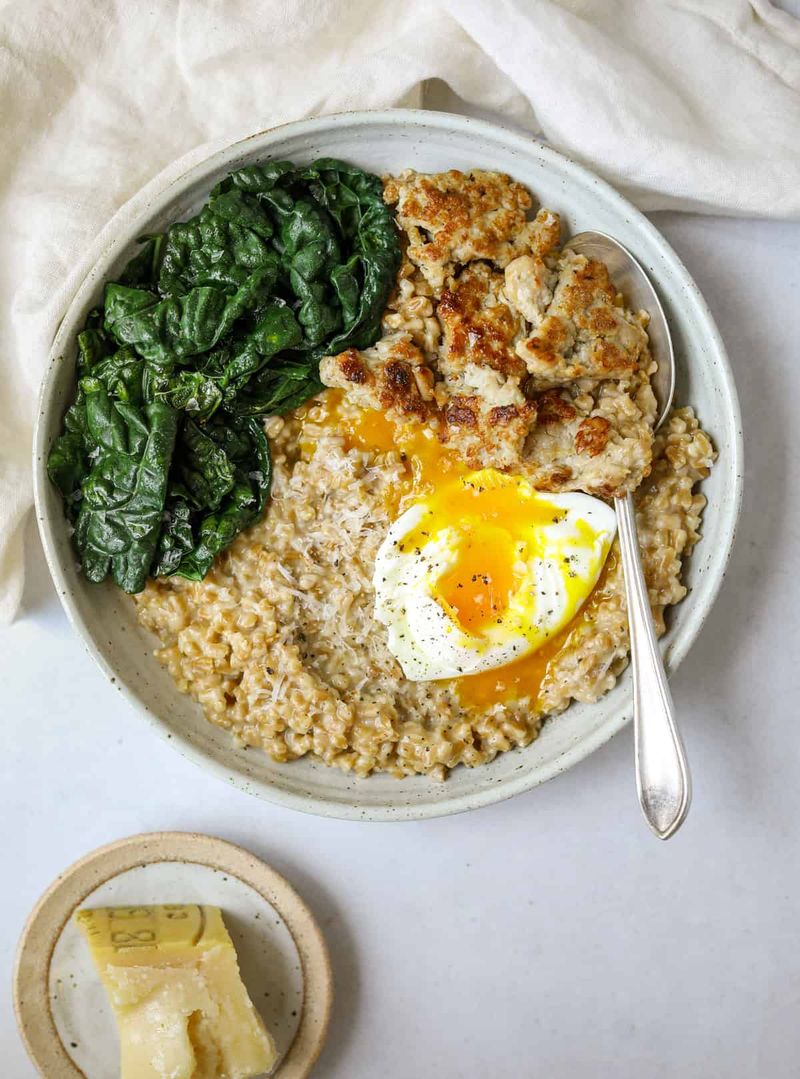 Savory Farro Breakfast Porridge