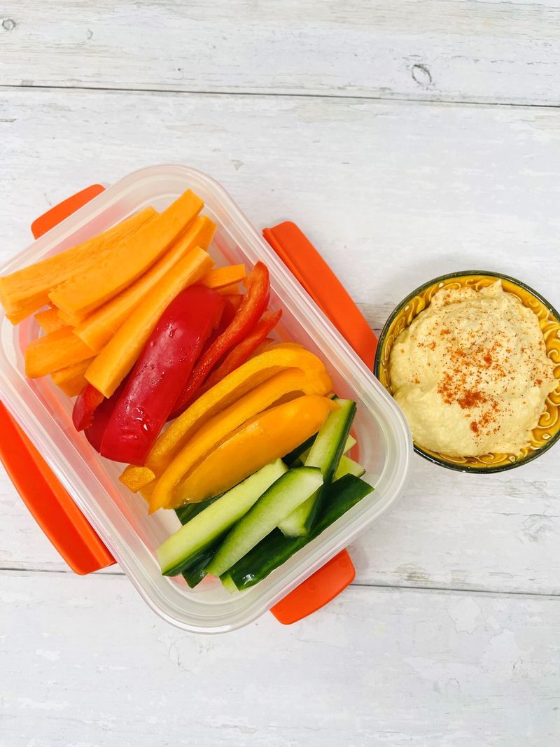 Rainbow Veggie Sticks with Hummus