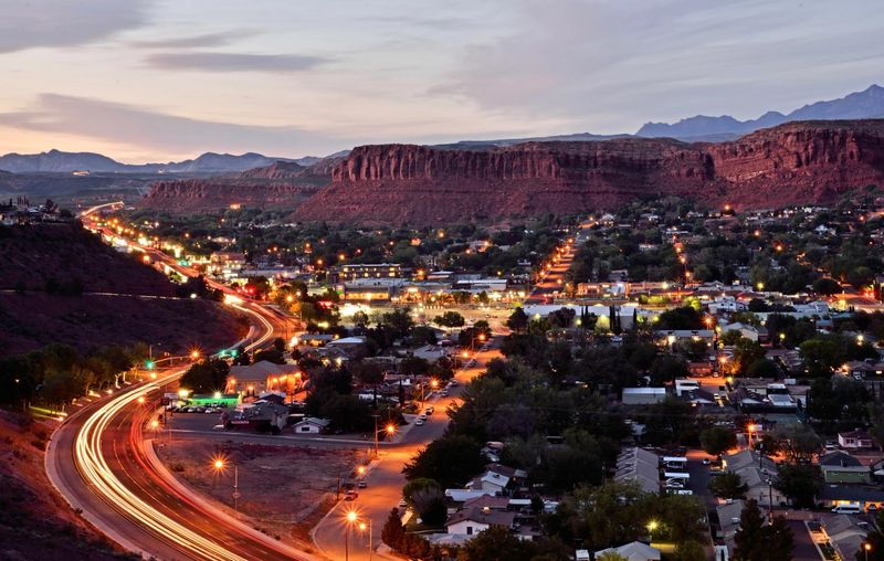 Street Lamps Creating Desert Oasis Effect