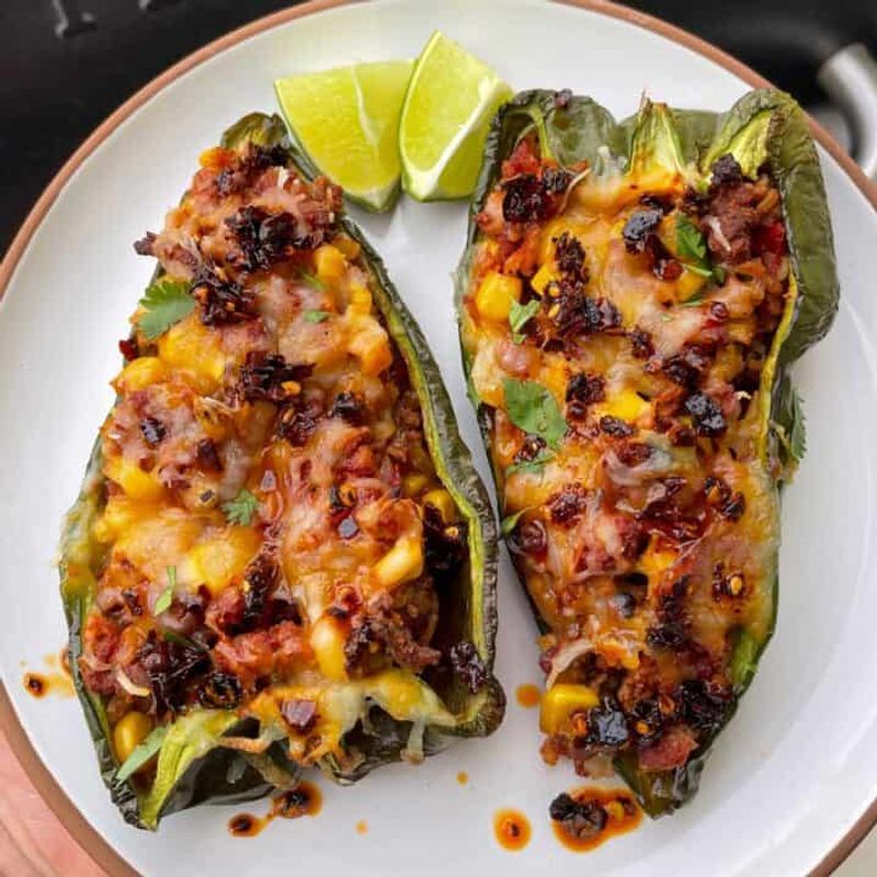 Savory Stuffed Poblano Peppers
