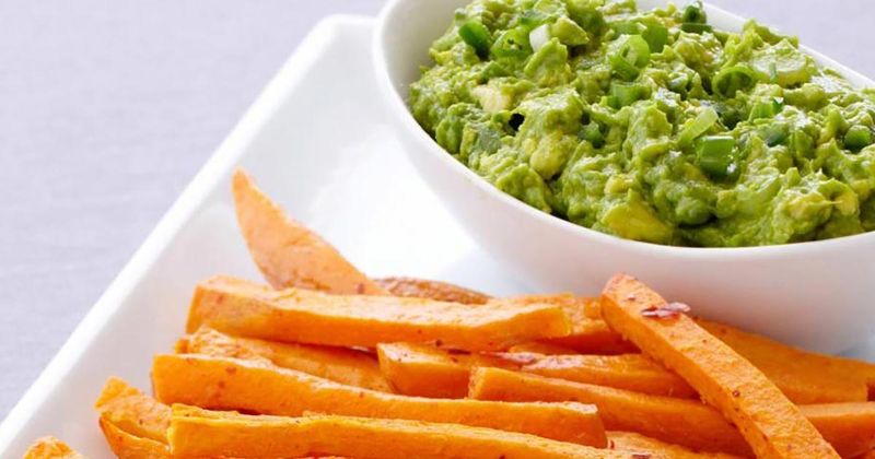Sweet Potato Chips with Guacamole