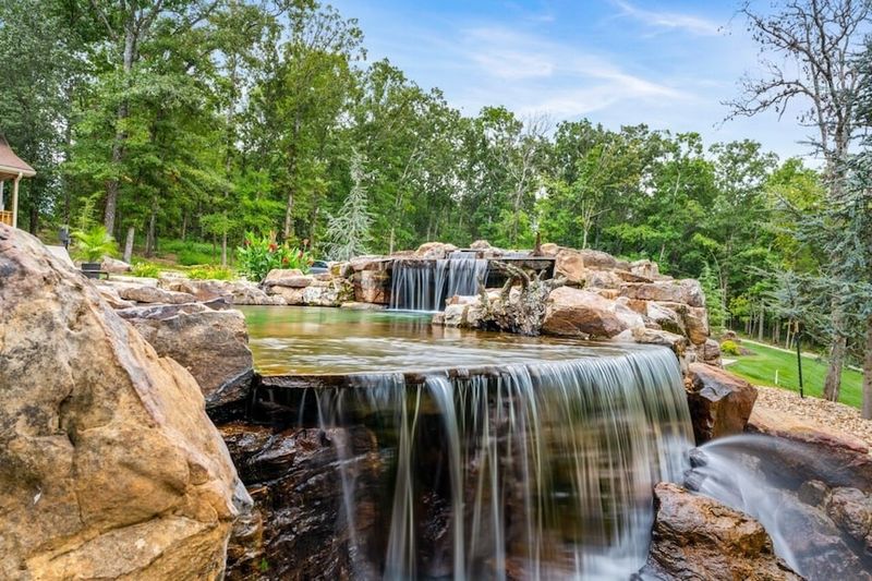 Natural Swimming Pond With Waterfalls