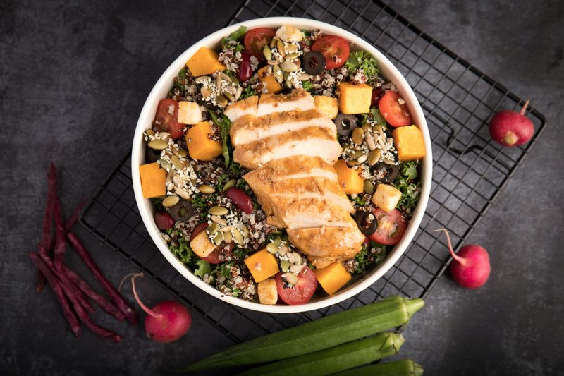 Pesto Chicken Quinoa Bowl