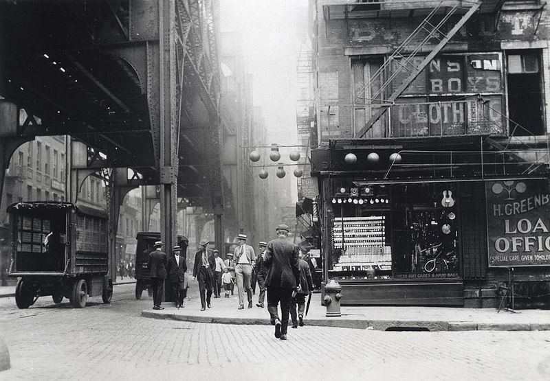 Crowded Streets of 1920s New York
