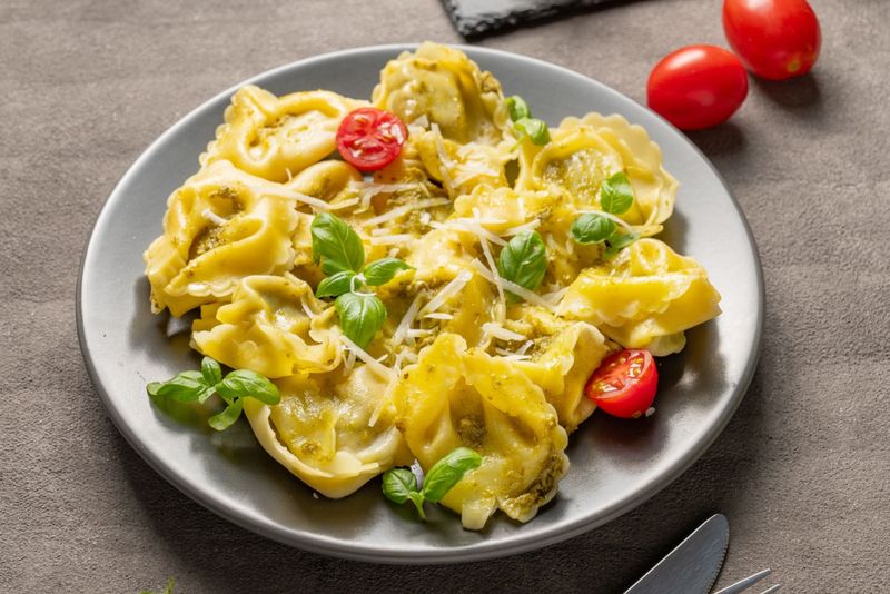 One-Pan Pesto Tortellini with Tomatoes