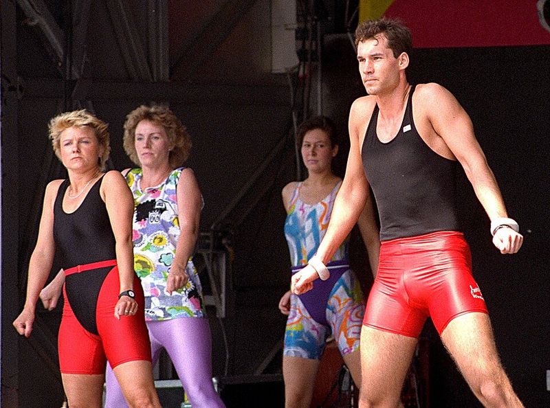 Aerobics Classes In Colorful Spandex