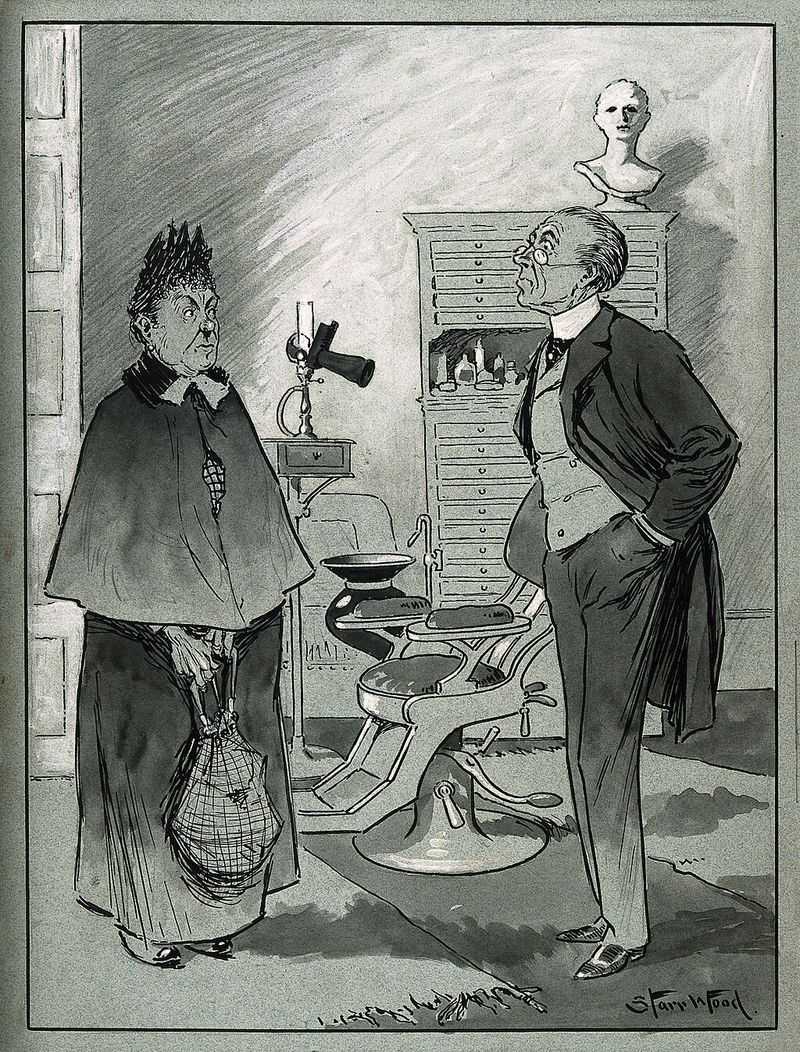 Nervous Elderly Lady At The Dentist