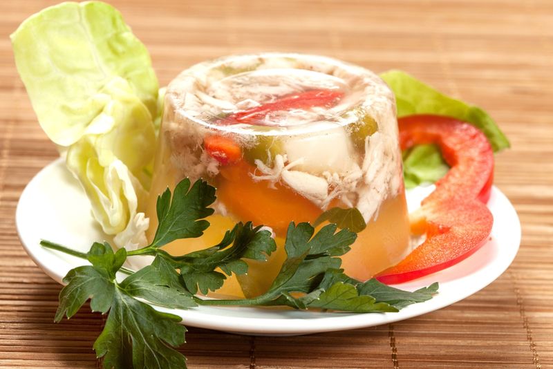 Chicken And vegetables aspic