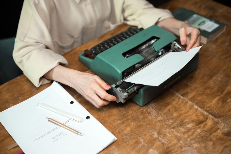 Typing On A Manual Typewriter