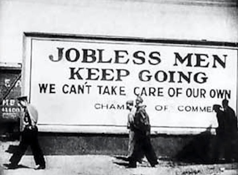 Jobless Men Reading Want Ads