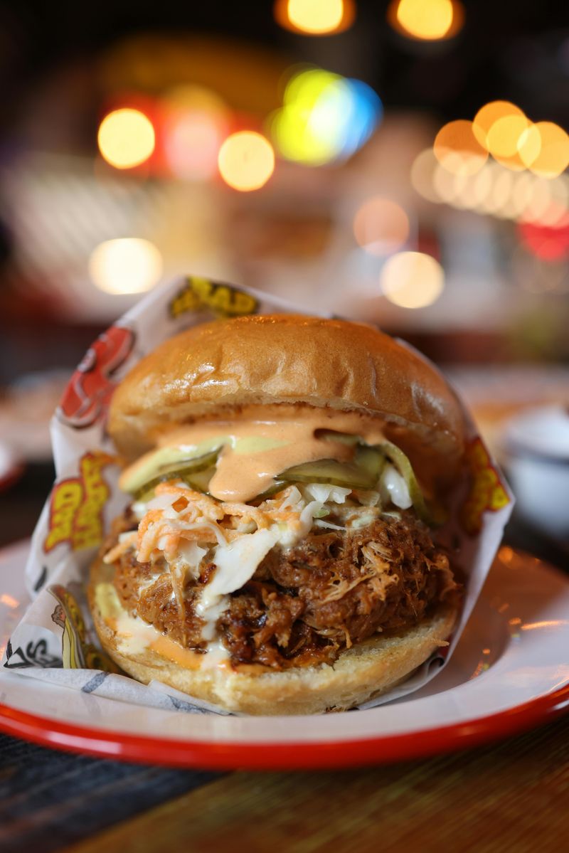 Fried Bologna and Slaw Sandwich