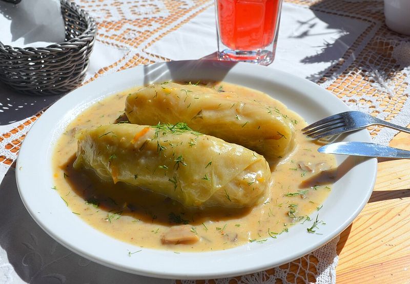 Cabbage Rolls - Stuffed Leaves Simmered in Rich Tomato or Broth