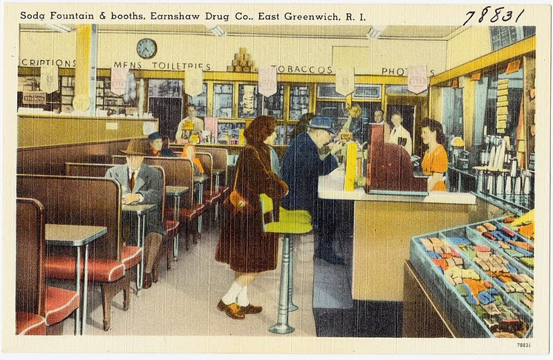 Soda Fountain And Booths, Earnshaw Drug Co.