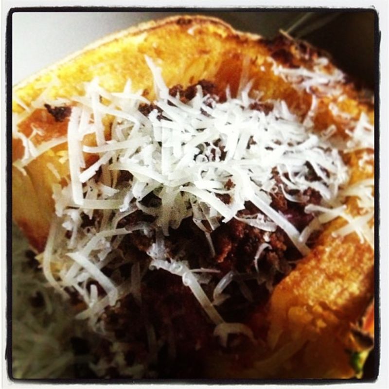 Spaghetti Squash with Savory Meat Sauce