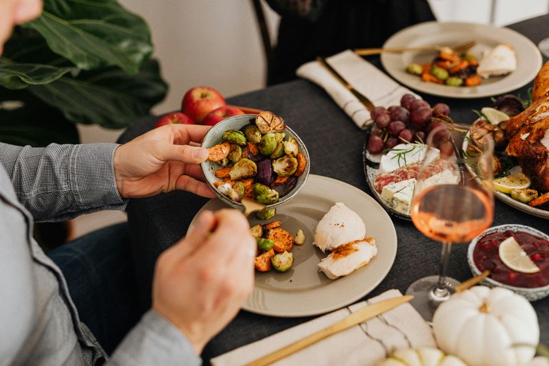 Roasted Brussels Sprouts with Pecans and Cranberries