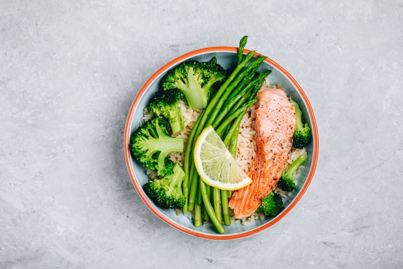 Salmon and Asparagus Rice Bowl