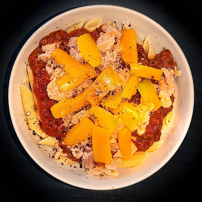 Pasta With Orange Bell Peppers