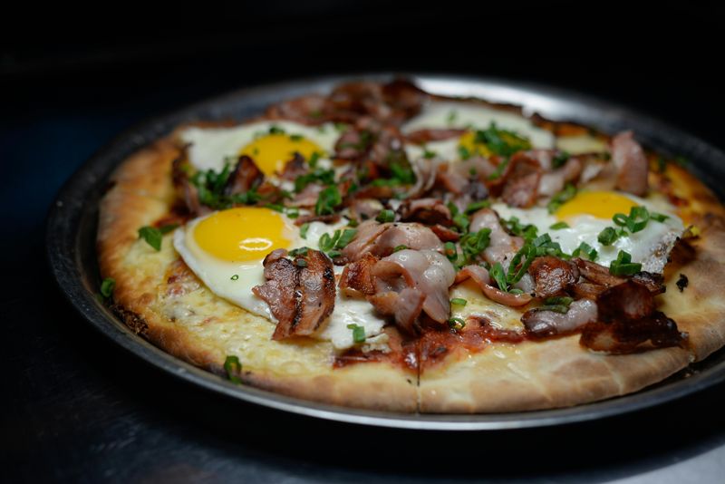 Breakfast Pizza – Eggs, Cheese, And Crispy Bacon