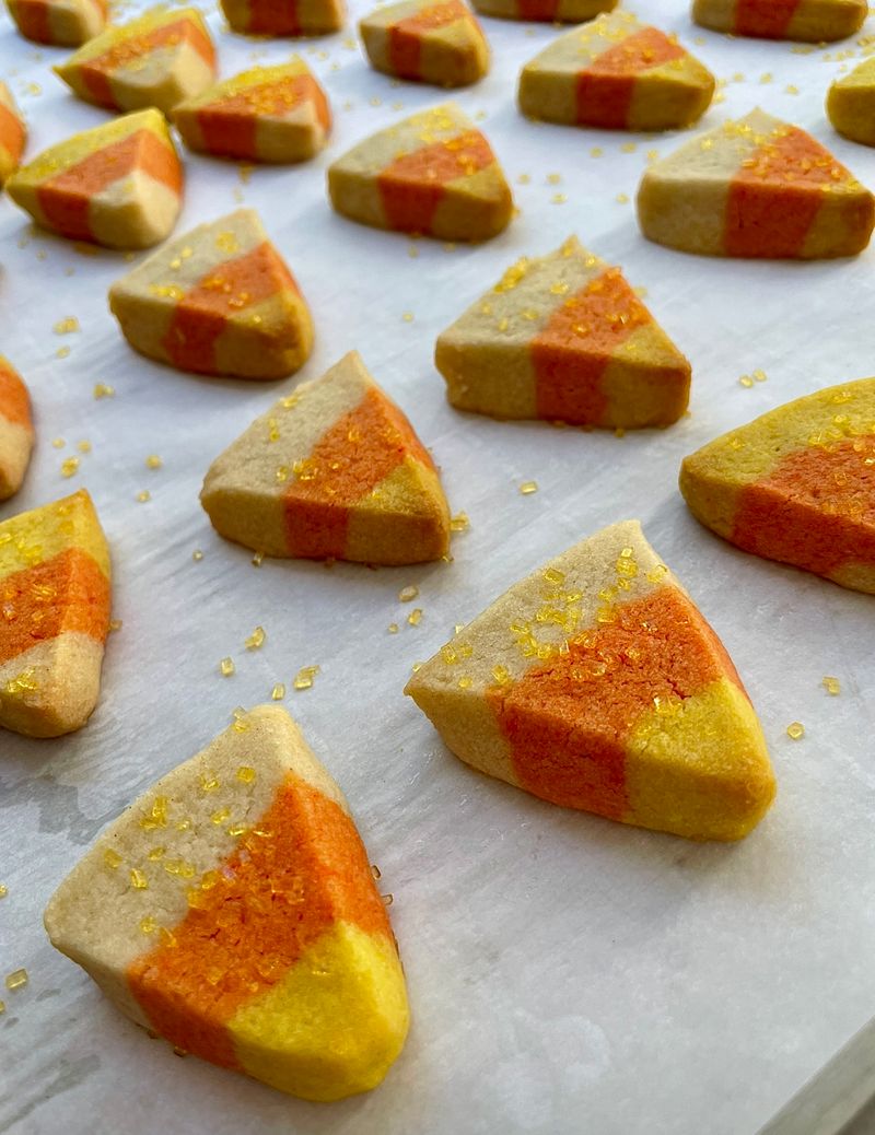 Candy Corn Shortbread Bites