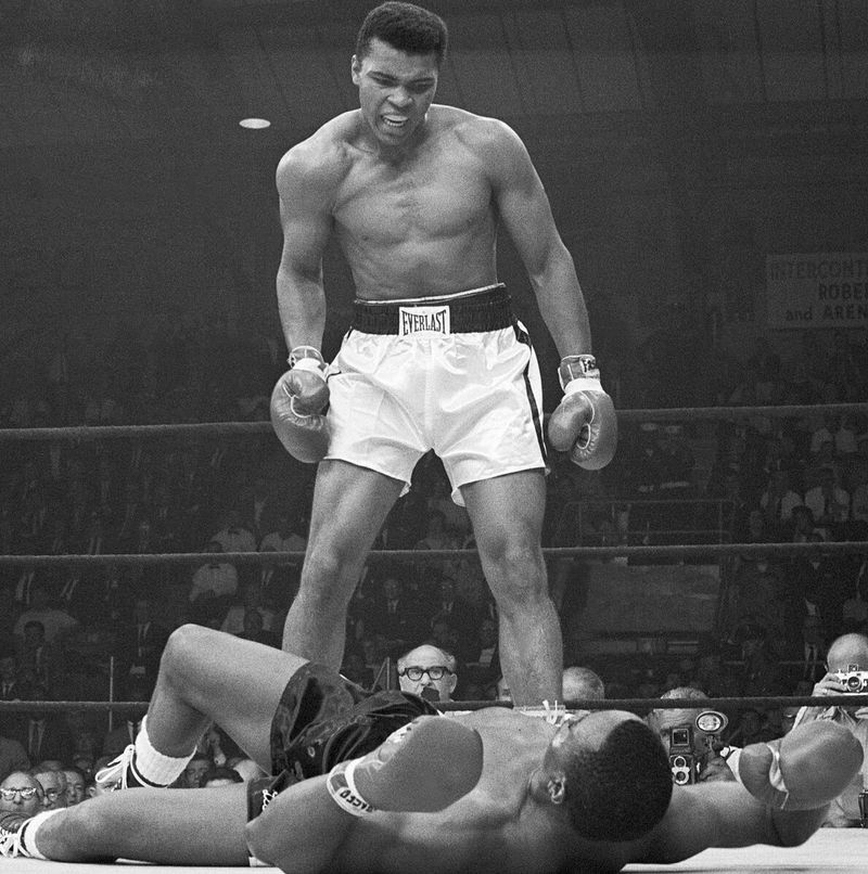 Muhammad Ali Standing Over Sonny Liston