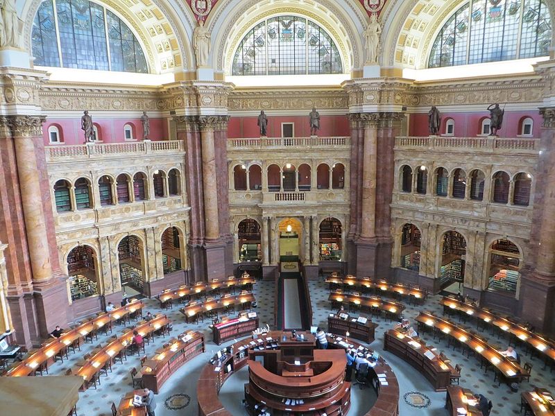 Library Of Congress Main Reading Room In Washington DC, USA