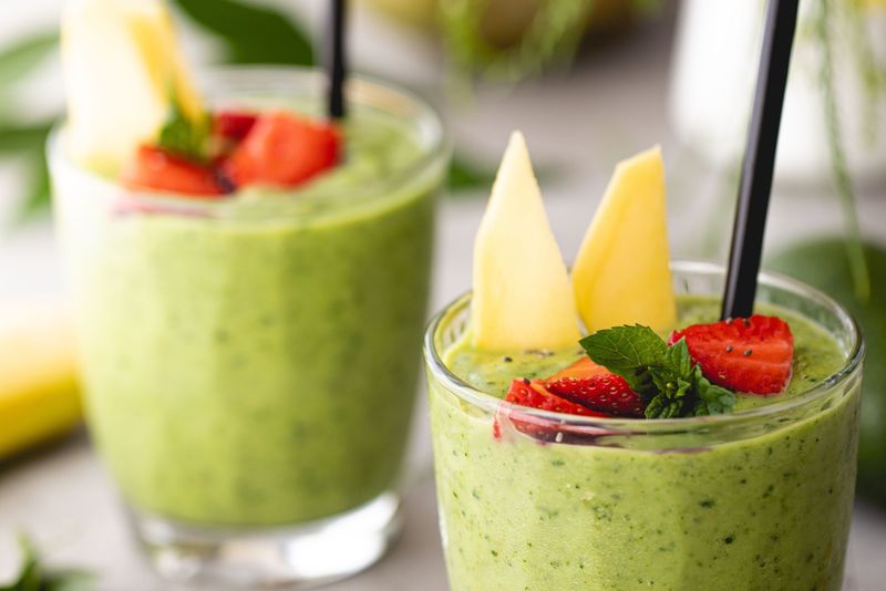 Strawberry–Passion Fruit Green Smoothie
