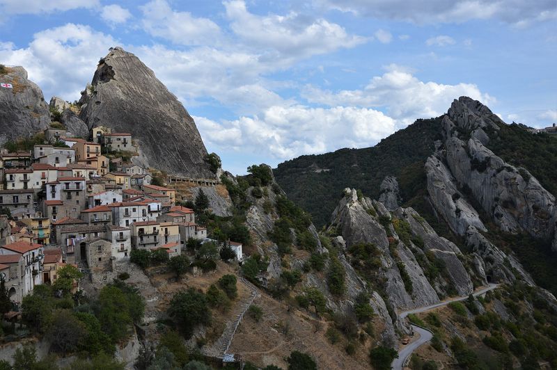 Castelmezzano Clinging To Mountain Cliffs
