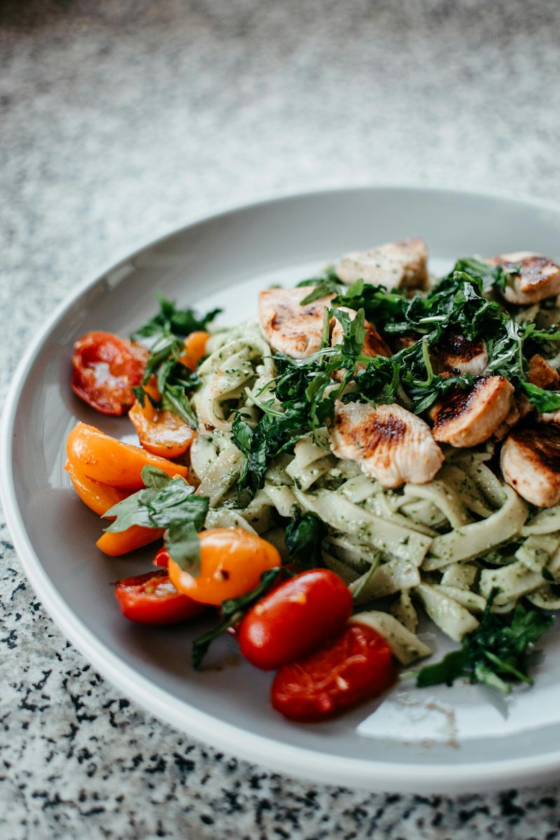 Pesto Chicken and Cherry Tomatoes