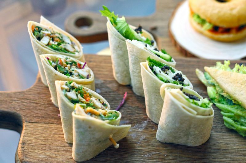 Cold Cranberry Walnut Chicken Salad Wrap
