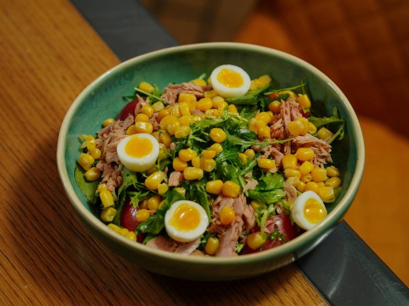 Tuna Salad with Egg on Greens