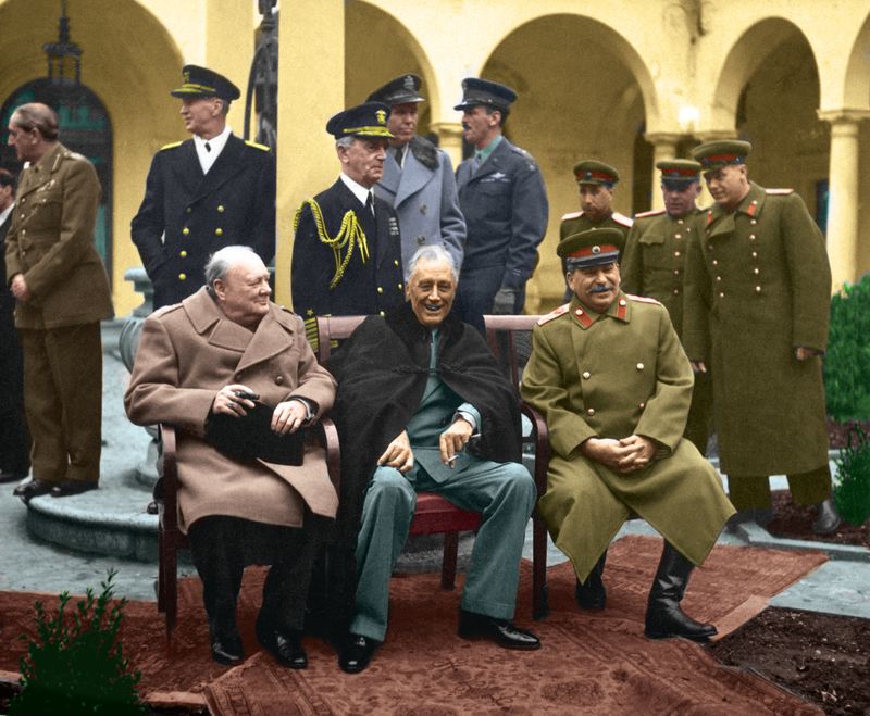 Churchill, Roosevelt, and Stalin at Yalta