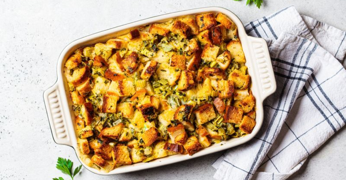 This Crispy-Top Stuffing Turns Simple Bread Into Pure Comfort